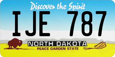 ND license plate IJE787