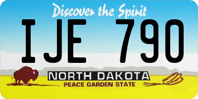 ND license plate IJE790