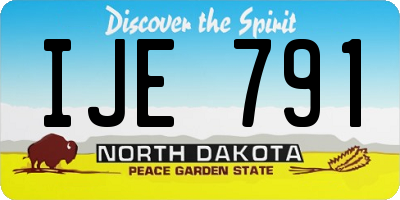 ND license plate IJE791