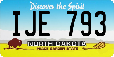 ND license plate IJE793
