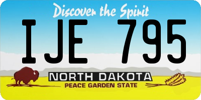 ND license plate IJE795