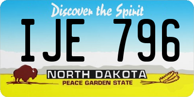 ND license plate IJE796