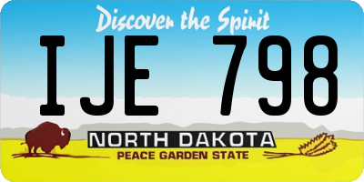 ND license plate IJE798