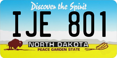 ND license plate IJE801