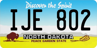 ND license plate IJE802
