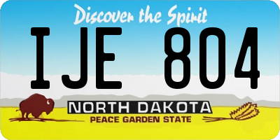 ND license plate IJE804