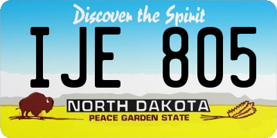 ND license plate IJE805