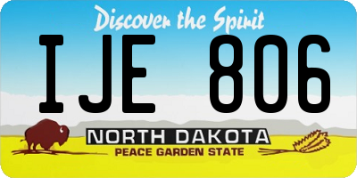 ND license plate IJE806