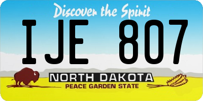 ND license plate IJE807