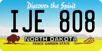 ND license plate IJE808