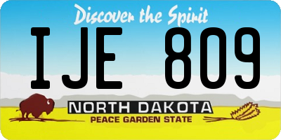 ND license plate IJE809