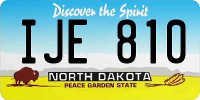 ND license plate IJE810