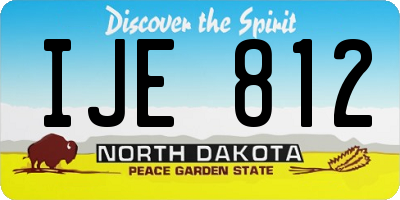 ND license plate IJE812