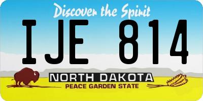 ND license plate IJE814