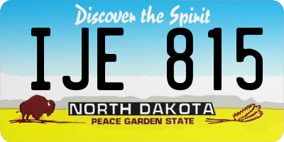 ND license plate IJE815