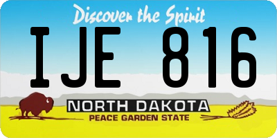 ND license plate IJE816