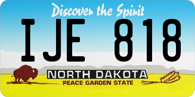 ND license plate IJE818