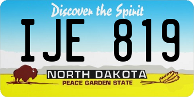ND license plate IJE819