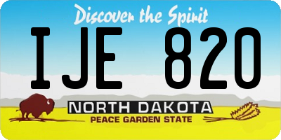 ND license plate IJE820