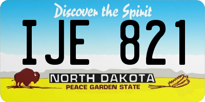 ND license plate IJE821