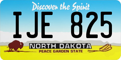 ND license plate IJE825