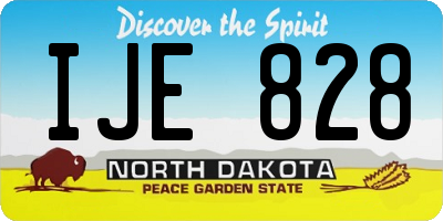 ND license plate IJE828