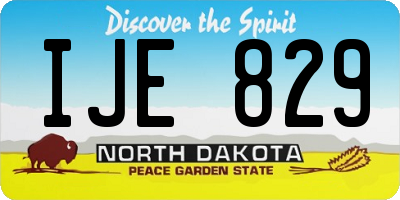 ND license plate IJE829