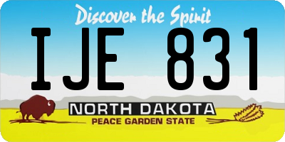 ND license plate IJE831
