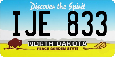 ND license plate IJE833