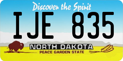 ND license plate IJE835