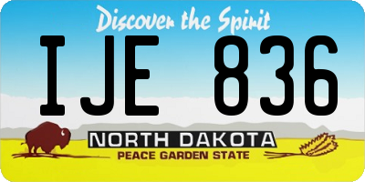 ND license plate IJE836