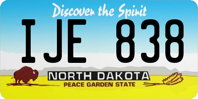 ND license plate IJE838