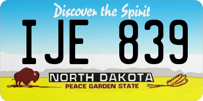 ND license plate IJE839