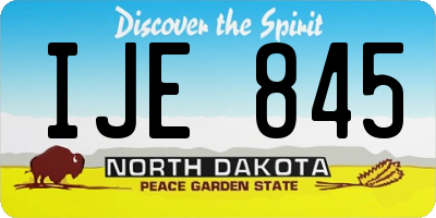 ND license plate IJE845
