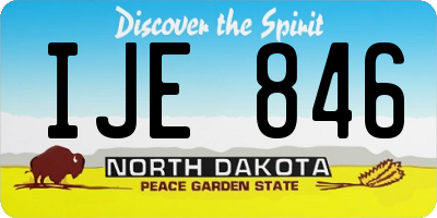 ND license plate IJE846