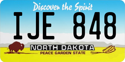 ND license plate IJE848