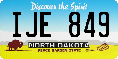 ND license plate IJE849