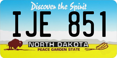 ND license plate IJE851