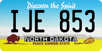 ND license plate IJE853