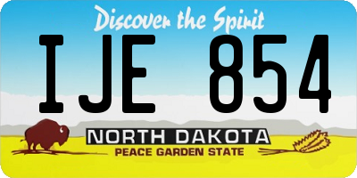 ND license plate IJE854