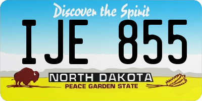 ND license plate IJE855