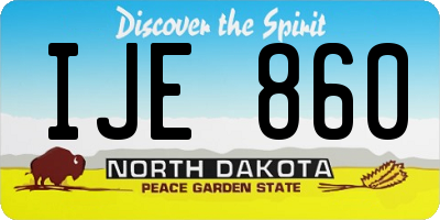 ND license plate IJE860