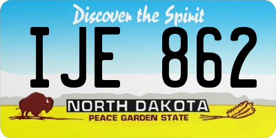 ND license plate IJE862