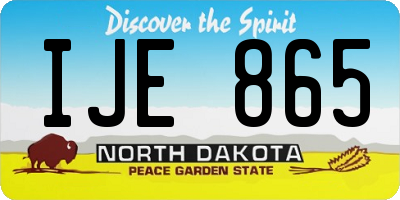 ND license plate IJE865