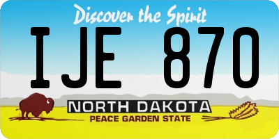 ND license plate IJE870