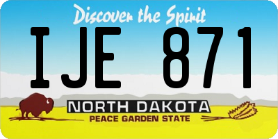 ND license plate IJE871