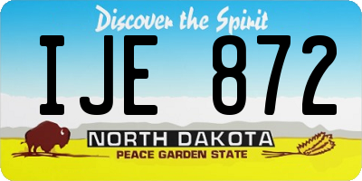 ND license plate IJE872
