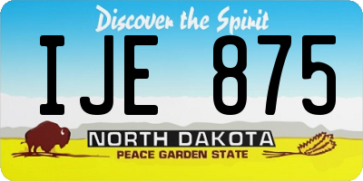 ND license plate IJE875