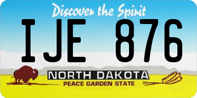 ND license plate IJE876