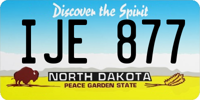 ND license plate IJE877